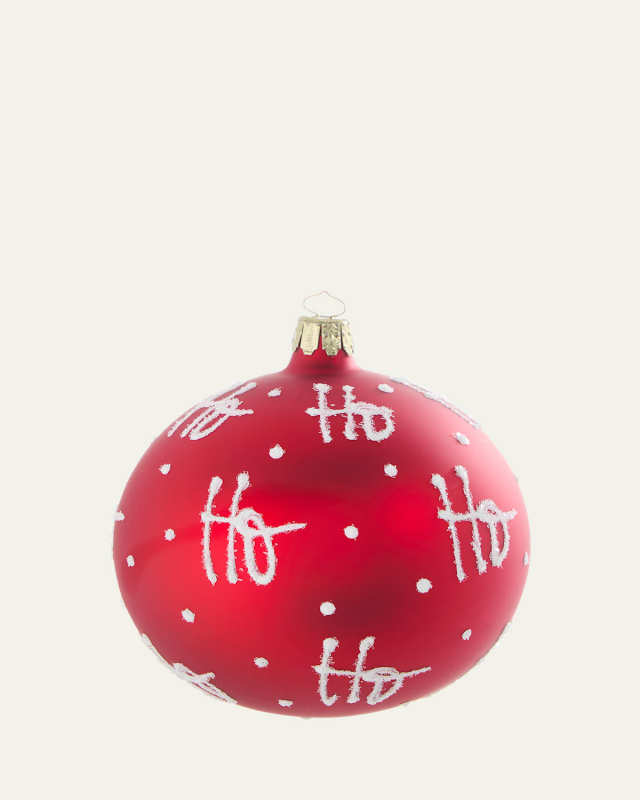 Ho Ho Ho Red Ball Ornament